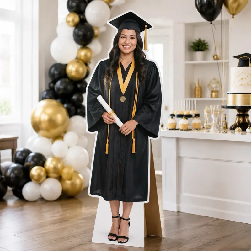Custom Life Size Photo Standee, Personalized Cardboard Cutout, Full Body Party Decoration for Graduation, Birthday, Wedding & Events