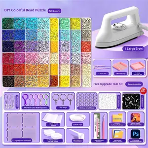 Fuse Beads Kit Easy DIY 96 Color 53000 2.6mm 200 Patterns Built In Iron DIY Crafts Supplies For Women Art Decorations Ideal Gift Pixel Art All In One