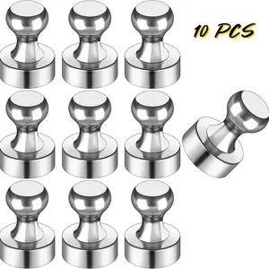 10 Strong Whiteboard Magnets and Refrigerator Magnets, Small Office Magnets for Organization, Durable Home Magnetic Clips, Strong Magnetic Hold