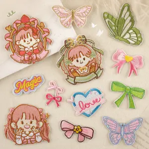 10pcs Colorful Embroidered Patches DIY for Clothes Hats Bags, Vintage Sew-on Badges for Repair or Decoration