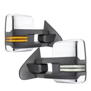 Chevy Silverado 2003-2006 Chrome Tow Mirrors Smoked Switchback LED DRL Sequential Signal