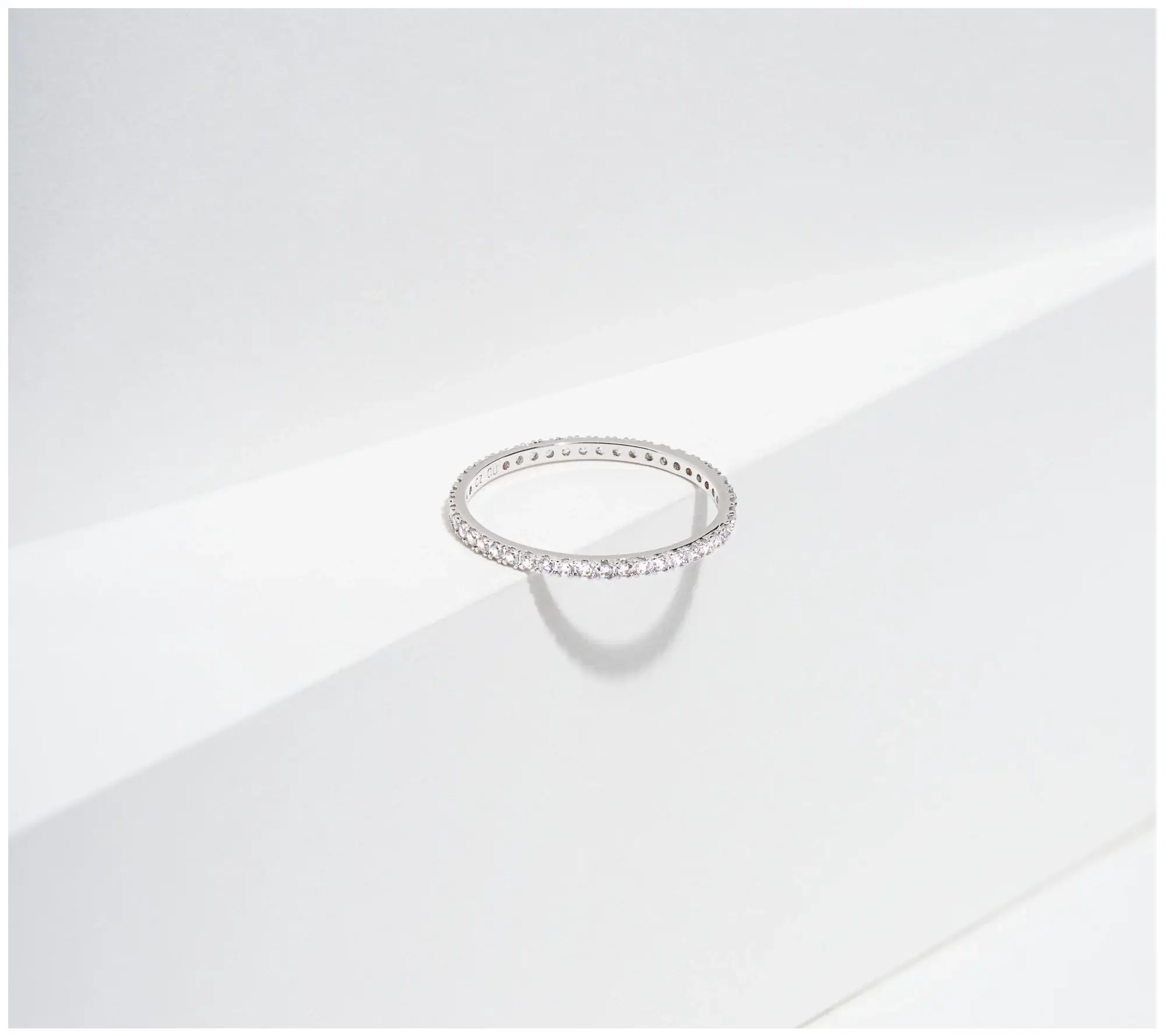 Diamonique 0.65 cttw Slim Eternity Band Ring, S terling