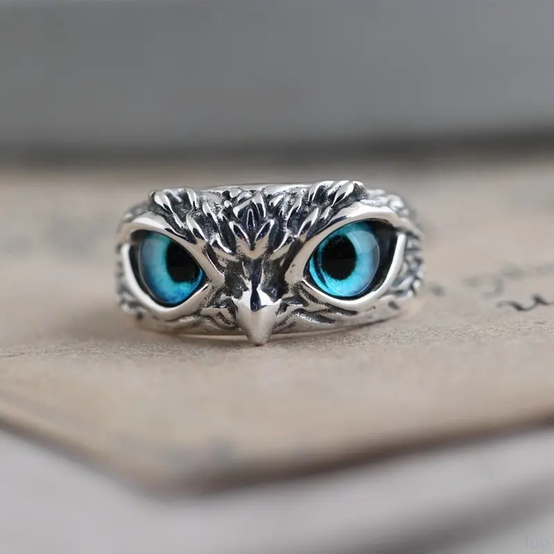 Trendy Owl Ring, Vintage Animal Design,Adjustable Open Finger, Gift for Bird Lovers,All-Season Accessory, Vintage Rings Jewelry, Statement Ring
