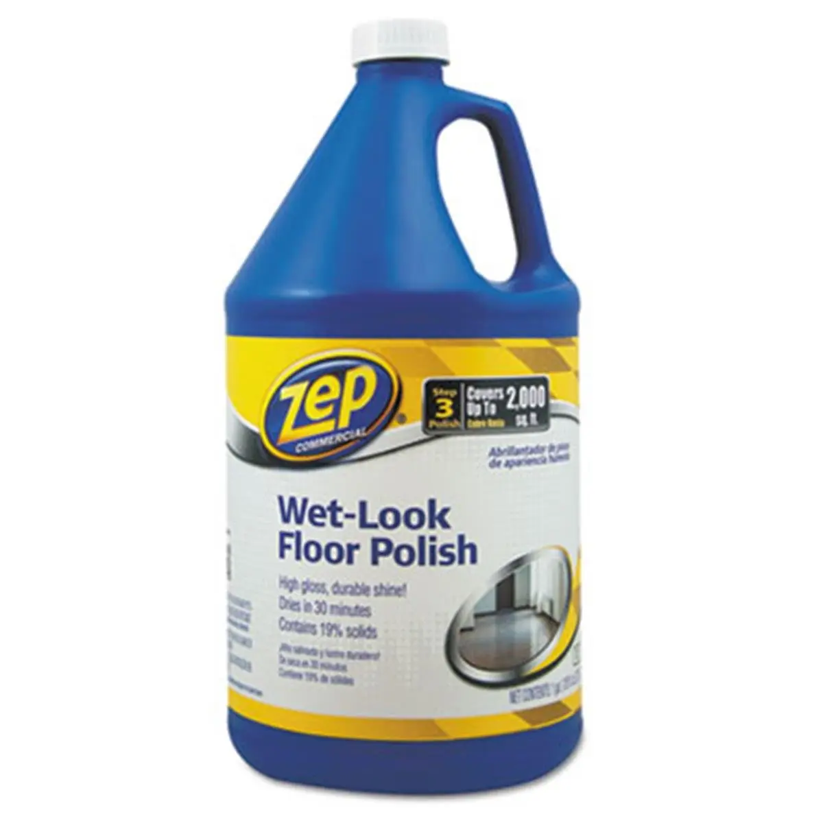 ZPE 1 gal Liquid Commercial Floor Cleaner - Quick-Dry Gloss Solution for Interior Use, Black Heel Marks Removal, Household Surface Maintenance, Cleaners & Detergents-Floor Finish/Sealant