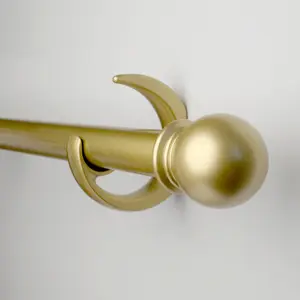 Curtain Rods for Windows 16-120 inch, 1 inch Decorative Curtain Rod Set, Adjustable Heavy Duty Drapery Rod for Bedroom, Livingroom