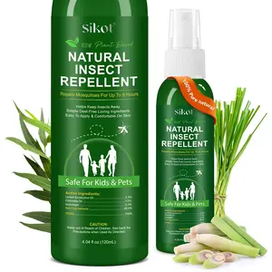 Mosquito Repellent Spray 120ML Bottle, Long-Lasting Insect Repeller, Plant-Based Formula, Fresh Lemon Scent, Suitable for Home, Fishing, Camping