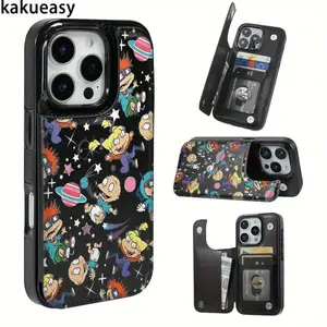Cute Cartoon Wallet Phone Case for iPhone 17/16/15/14/13/12 Pro Max/Pro/Plus/Air – PU Leather Card Holder