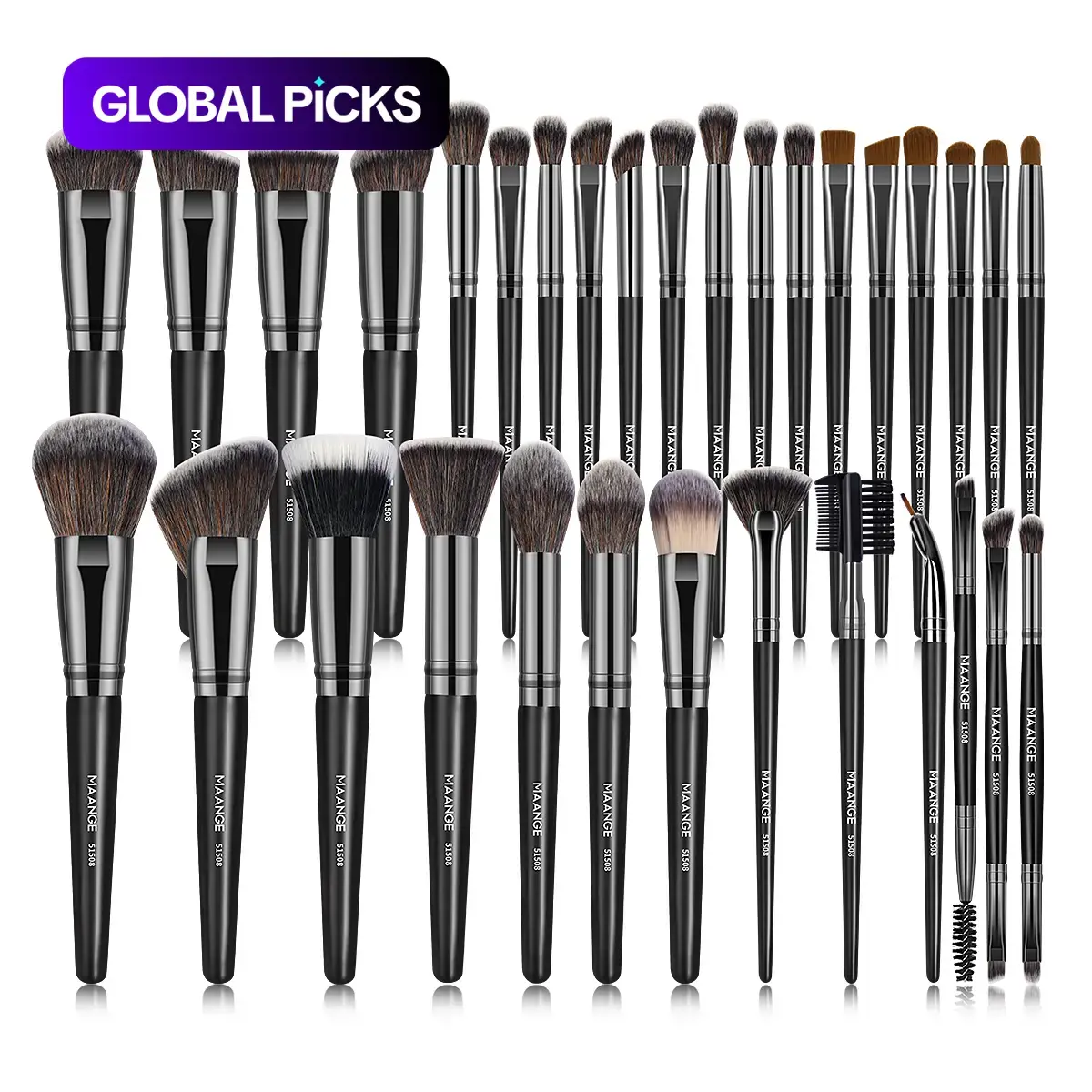 MAANGE Makeup Brush Set, Versatile Soft Multifunctional Makeup Brushes for Foundation, Powder, Concealers, Eyeshadow, Blush and Lip Balm, Makeup Tool for Travel, On-the-Go and Daily Use #GLOBAL PICKS