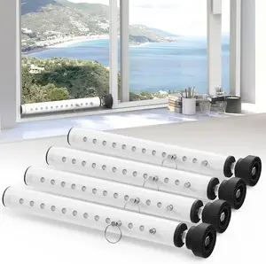 ShortSecurity Bars for Sliding/Vertical Window, Adjustable Window Jammer Bars  Inside,SmallWindow Guards for Home , 11" to 18" Anti  Window Safety Lock Bar -White 4 count