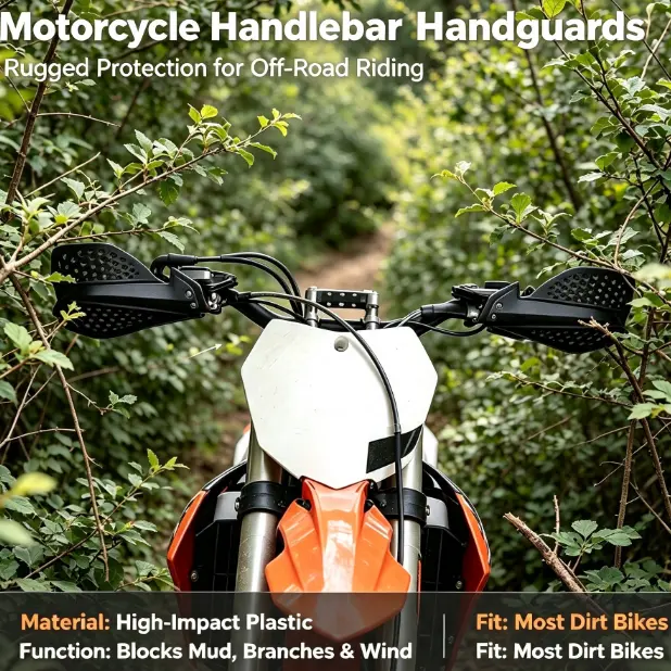 Motorcycle Hand Guards Plastic Handlebar Wind Deflectors | Lightweight Offroad Dirt Bike Hand Protector Shock Resistant Motorbike Handguards Modification Accessories