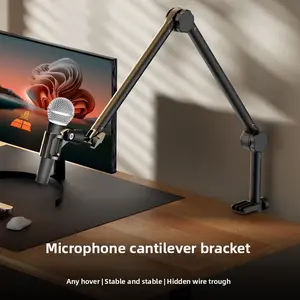 Microphone Boom Arm Stand Live Streaming Singing Stand Universal Foldable Adjustable Wall-Mounted Condenser Mic Stand