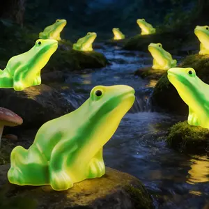 ISUNMEA Solar Frog Path Lights Outdoor for Garden Art Decor,6PACKS Frog Easter Yard Decorations,Frog Lights for Housewarming Gifts,Lawn Ornament,Gardening Gifts for Grandma,Women,Mom Day,House Decor   Solar Waterproof Lamp Post Lights