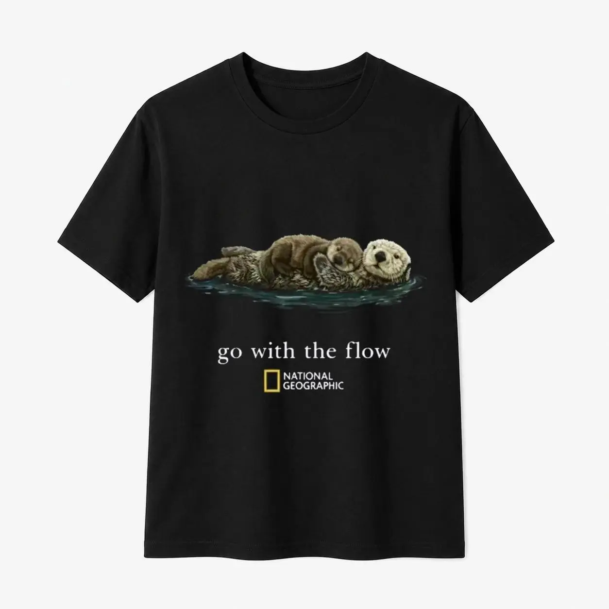 100% Cotton Men's Classic Casual Breathable Sleeves National Geographic "Go with the Flow" Menswear T-Shirt - Ideal Gift Idea