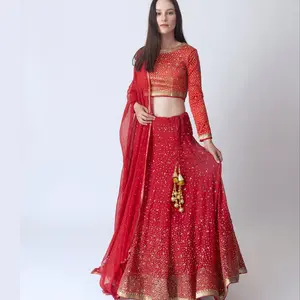 Siddhi Red Sequins Lehengha Choli Set
