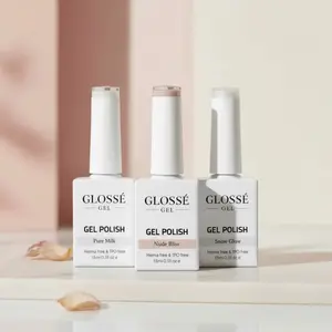 Glossé Gel Pearls and Cashmere Bundle 15 ML Hema & Tpo Free Smooth Application Chip Resistant Wear Hema & Tpo Free Gel Polish soak-off