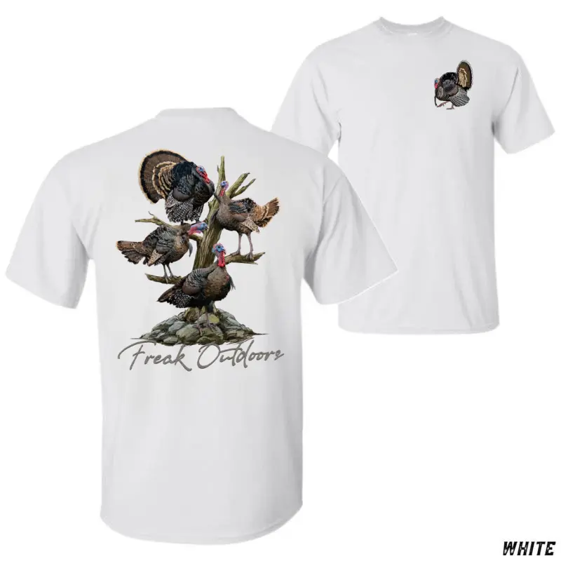 Freak Outdoors Turkey Hunting T-Shirt – Wild Turkey Graphic Tee, Spring Gobbler Hunting Shirt, Rustic Outdoor Hunter Apparel, Vintage Country Turkey Hunt Top for Men and Women, Shortsleeve, Classic