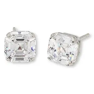 Radiance by Absolute™ 10K 2.8ctw Asscher Cut Solitaire Stud Earrings