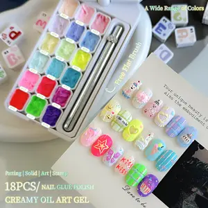 2025 Nail Art Velvet Paint Gel And Cream Gel Set, 18-Panel Fashion LED Nail Gel, High Saturation Color Gel Nail Polish, Glossy Shine Multi-Functional Modeling Gel Nail Polish For Fashion Salon Nail Design, Christmas Gift For Women