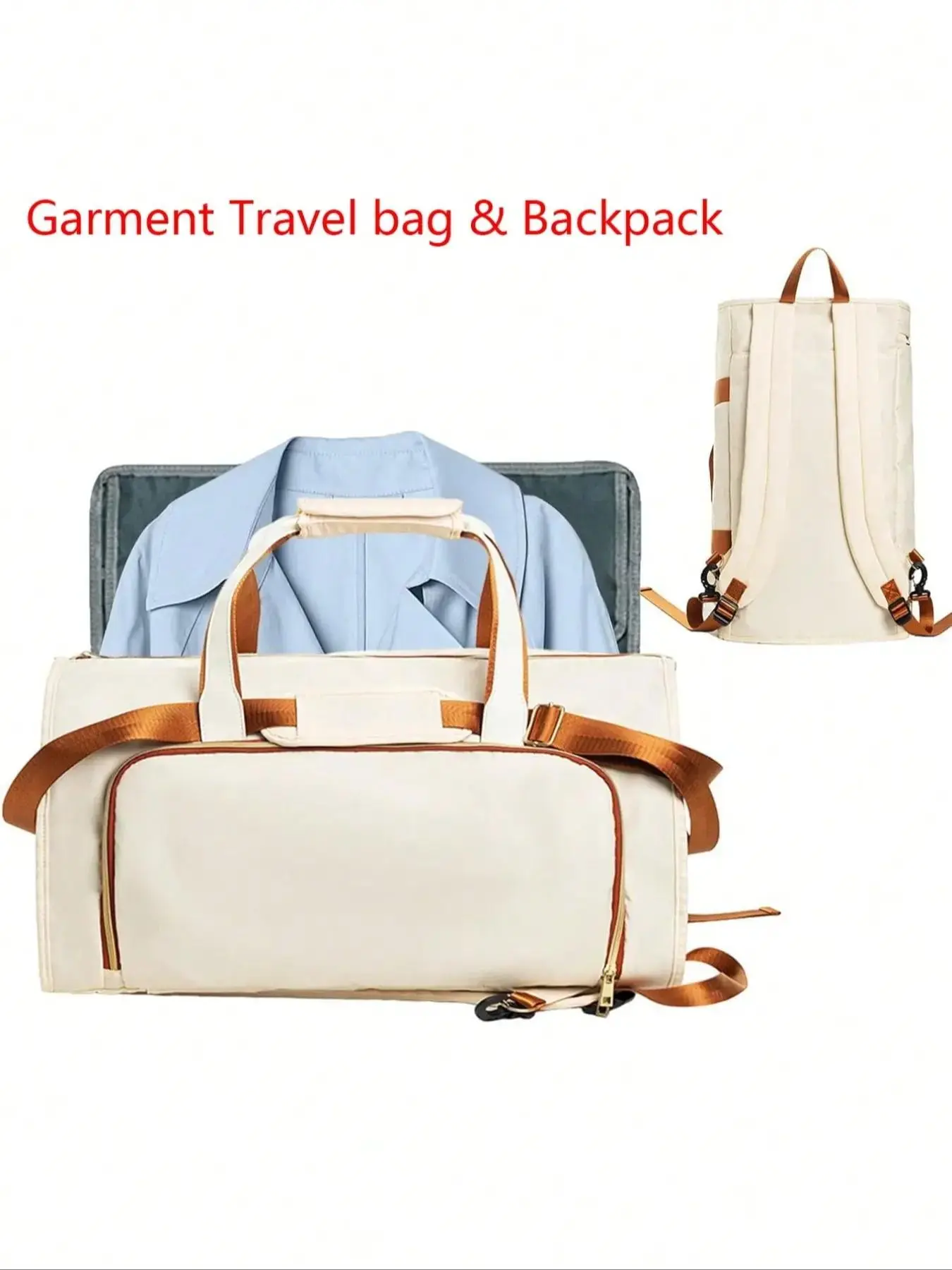 Urban fashion, minimalist business style, suit bag convertible 2-in-1, durable folding storage bag, convertible backpack, business travel bag, multifunctional, practical bag for short trips or outdoor activities.
