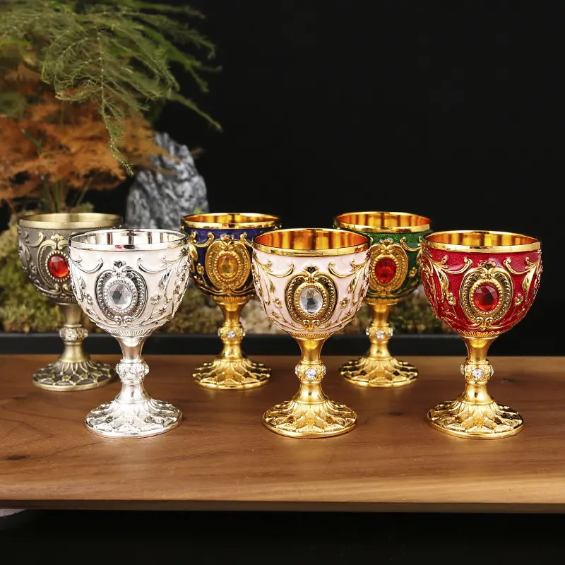 New Arrival 2pc High Footed Wine Glasses, Elegant Party Cups, Tea Water Cup Set, Religious Holy Water Goblets, Decorative Tableware, Stylish Drinkware, High Foot Design