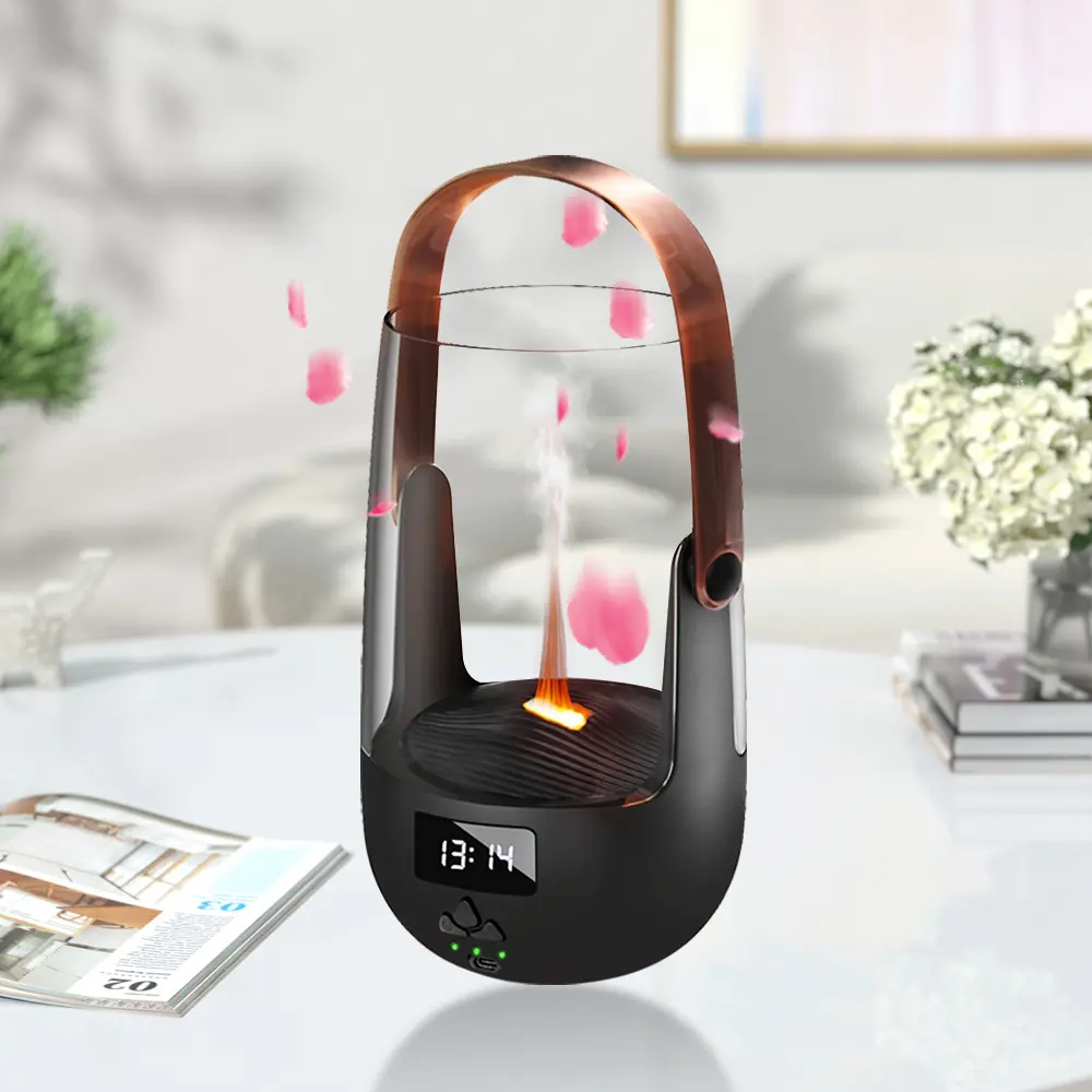 200ML Flame-Design Aroma Diffuser Humidifier, Household Fragrance Aroma Humidifier with Vintage Atmosphere, Smart Safety Features, Customizable Aromatherapy Sessions, Aroma Diffuser Humidifiers Aromatherapy Essential Aromatherapy Diffusers