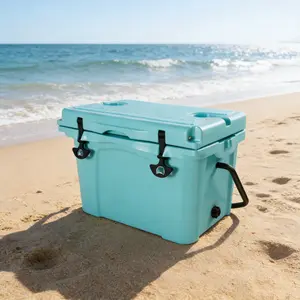 Aobtkel®25QT Portable Cooler, Insulated Hard Cooler with Bottle Opener, Cup Holder, Forming Ruler, 5-7 Day Ice Retention, Travel, Beach, Camping, Fishing   WL