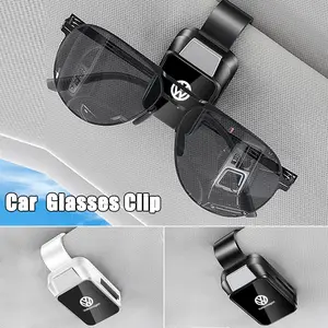 Car Sun Visor Glasses Holder Sunglasses Case Eyeglasses Clip For Volkswagen VW GTI Polo T5 Passat b6 Golf Tiguan Jetta T-ROC Car Interior Accessories