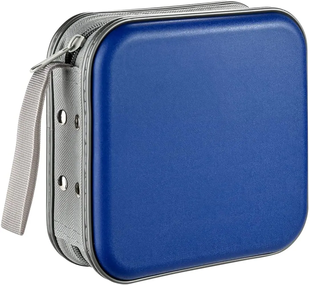 DVD Case, 48 Capacity CD Case Portable CD Case Holder Storage Hard Plastic DVD CD Wallet Holder Organizer for CarBlue