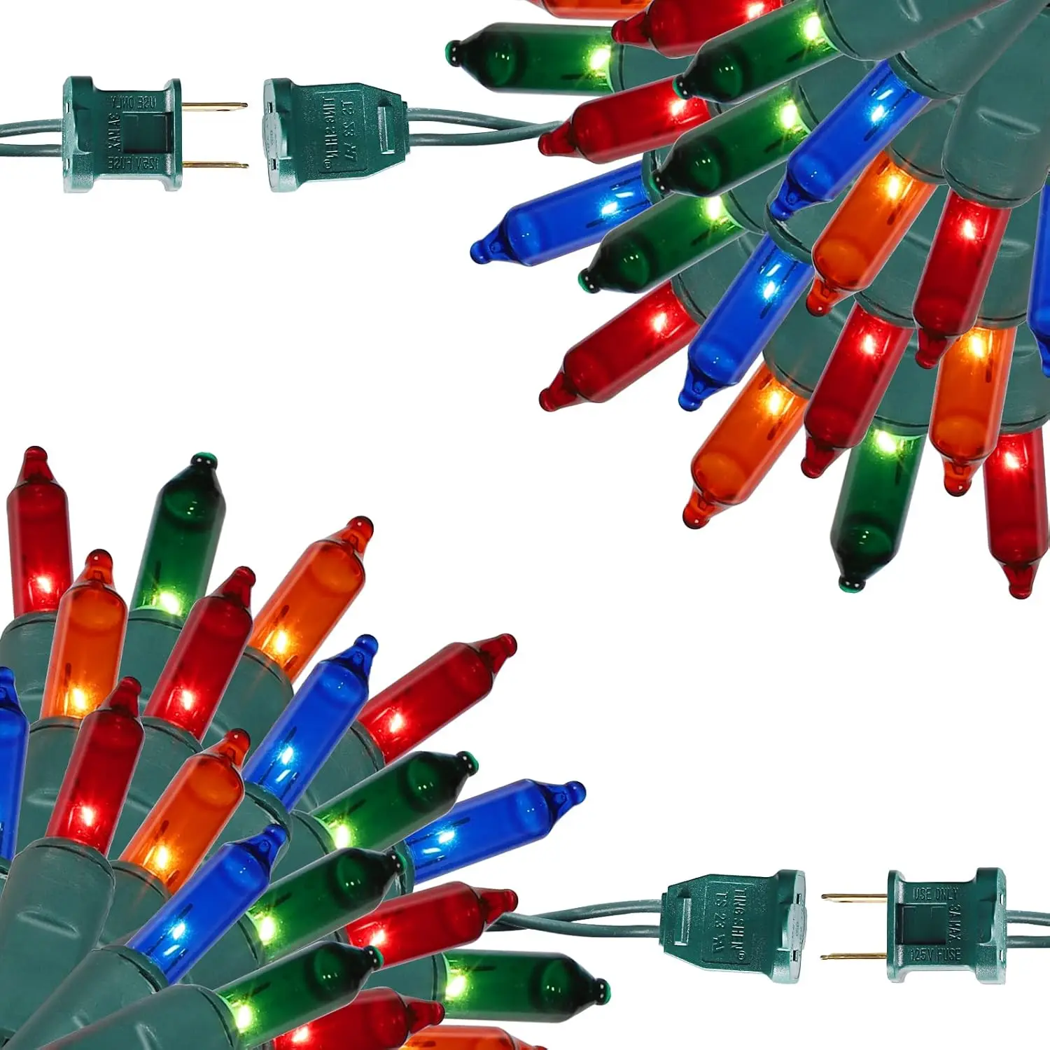 2-Pack UL Certified Incandescent Christmas Mini Lights, 69.6ft 300-Count Connectable 120V Light Set, Indoor Outdoor Decor for Christmas, Wedding