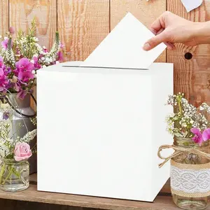 Pure Card Box DIY Wedding Gift Mailbox Paper Board, Party Decor Table Centerpiece, Best Gift for Weddings Home Room Birthday Graduation, Elegant Gift Box, Classy Gift Box, Personalizable Gift Box