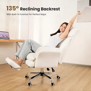 【Mother's Day Sale】 Big and Tall Home Office Chair, Flip Armrests for Pets & Cross Legged Sitting, Executive Ergonomic Computer Gaming Chair with Foot Rest, Premium Tech Fabric Wide Seat Reclining Desk Chair