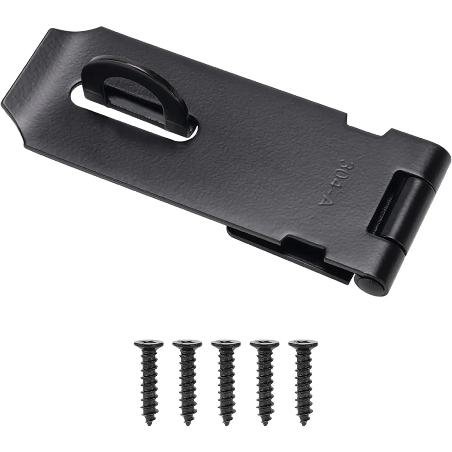 Door Lock Hasp Latch, Thicked Design Latch Lock, Stainless Steel  Packlock Clasp Hasp Lock Latch for Doors, Black Finish with Screws, 1 Pack(3 Inch)