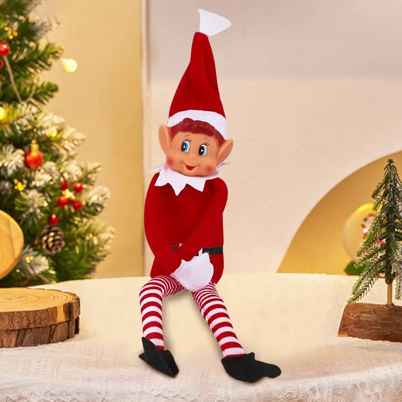 Christmas Elf Doll Christmas Holiday Gift Bookshelf Elf Toy Christmas Decoration Ornament, Festive Home Decor Design, Perfect Xmas Present