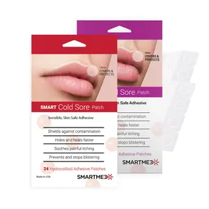 SMARTMED Cold Sore Patches – Clear Hydrocolloid Cover for Lips & Fever Blisters 24-36 Count
