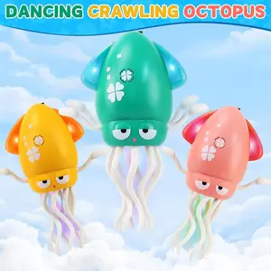 Dancing octopus with lights and music, interactive automatic obstacle avoidance octopus crawling , fun participatory game activities cool gift toy duck Auto-Dance Obstacle-Sensing Octopus Toy electric squid Colorful LED