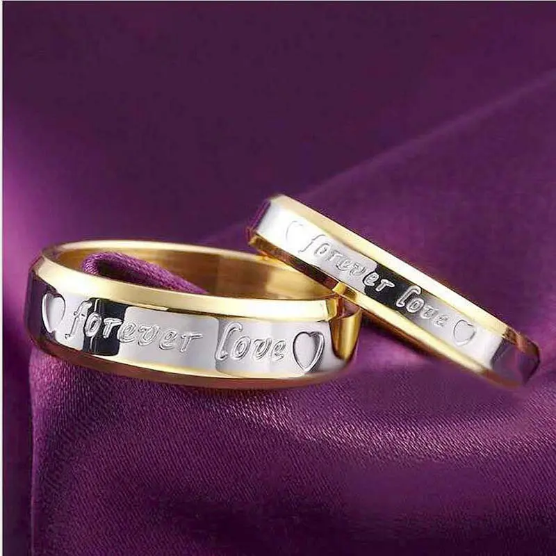 Forever LOVE couple ring 4mm female ring 6mm male ring stainless steel ring men and women daily wear gift
