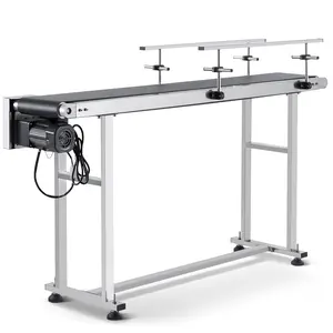 VEVOR Belt Conveyor Length 59-Inch, PVC Conveyor Belt Width 23.6-Inch, Motorized Conveyor Industrial Transport Conveyor w/Double Guardrails Anti-Static Adjustable Conveyor Table Electric Handling