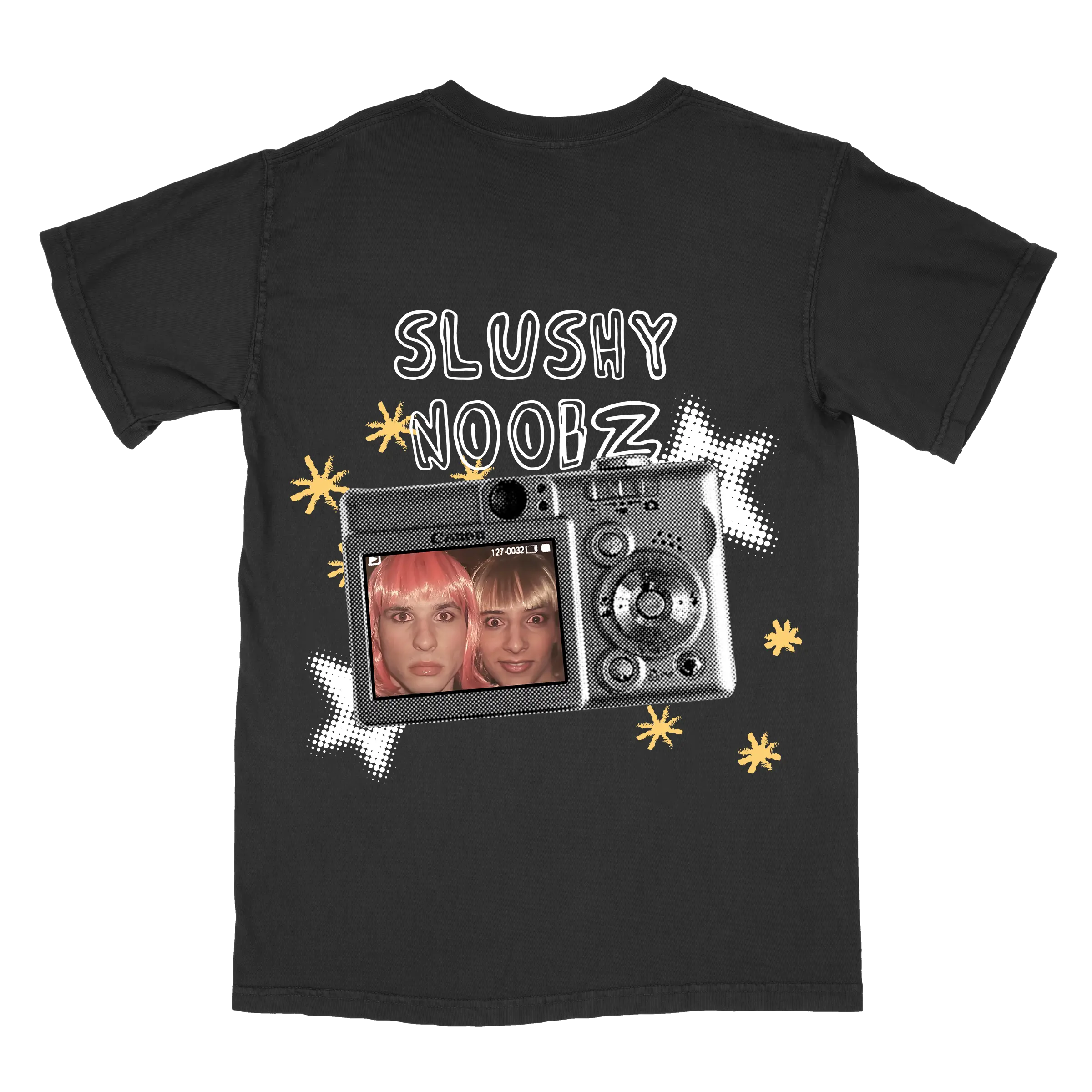 Unisex Comedy Duo Graphic Tee, Heavy Cotton Shortsleeve Top with Relaxed Fit, Streetwear Merch for Podcast & Gaming Fans, Thick, Tops, Round Neck, Casual, Heavyweight, Funny, Print, Tshirt, Classic, Short Sleeve, Fandom Print