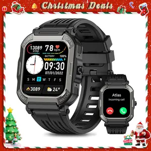 [Valentine's Day] Tukio 2026 Military Smart Watch for Men 1.91'' Fitness Tracker with IP68 Waterproof Step Counter Sleep Monitor 110+ Sport Modes Compatible with Android & iPhone Wearable