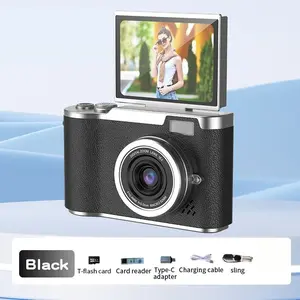 Foldable Screen Student Camera with 48mp Photo and 1080P Video, Retro Ccd Design for Beginners with 32GB Memory Card, Portable Pocket Camera