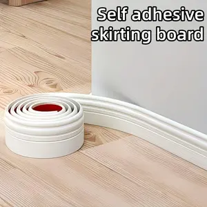 1 Roll 2m/78.74 Inch Self-adhesive Skirting Board, Flexible Edges Decorative Strip, Easy To Install, Self-adhesive Floor Edges Strip Substrate, Suitable for Home Decoration