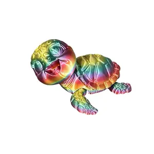 6” 3D Printed Smiling Sea Turtle Figurine | Cute Desk Collectible