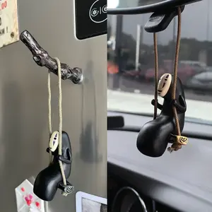 Spirited Away No-Face Swinging Car Charm Hanging Ornament Rearview Mirror Decoration Anime Themed Car Accessory #VHH