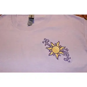 Tangled Embroidered Shirt, Princess Inspired Embroidered Pink Crewneck Sweatshirt, Inspired Quote and Motif Shirt, wandering and wondering