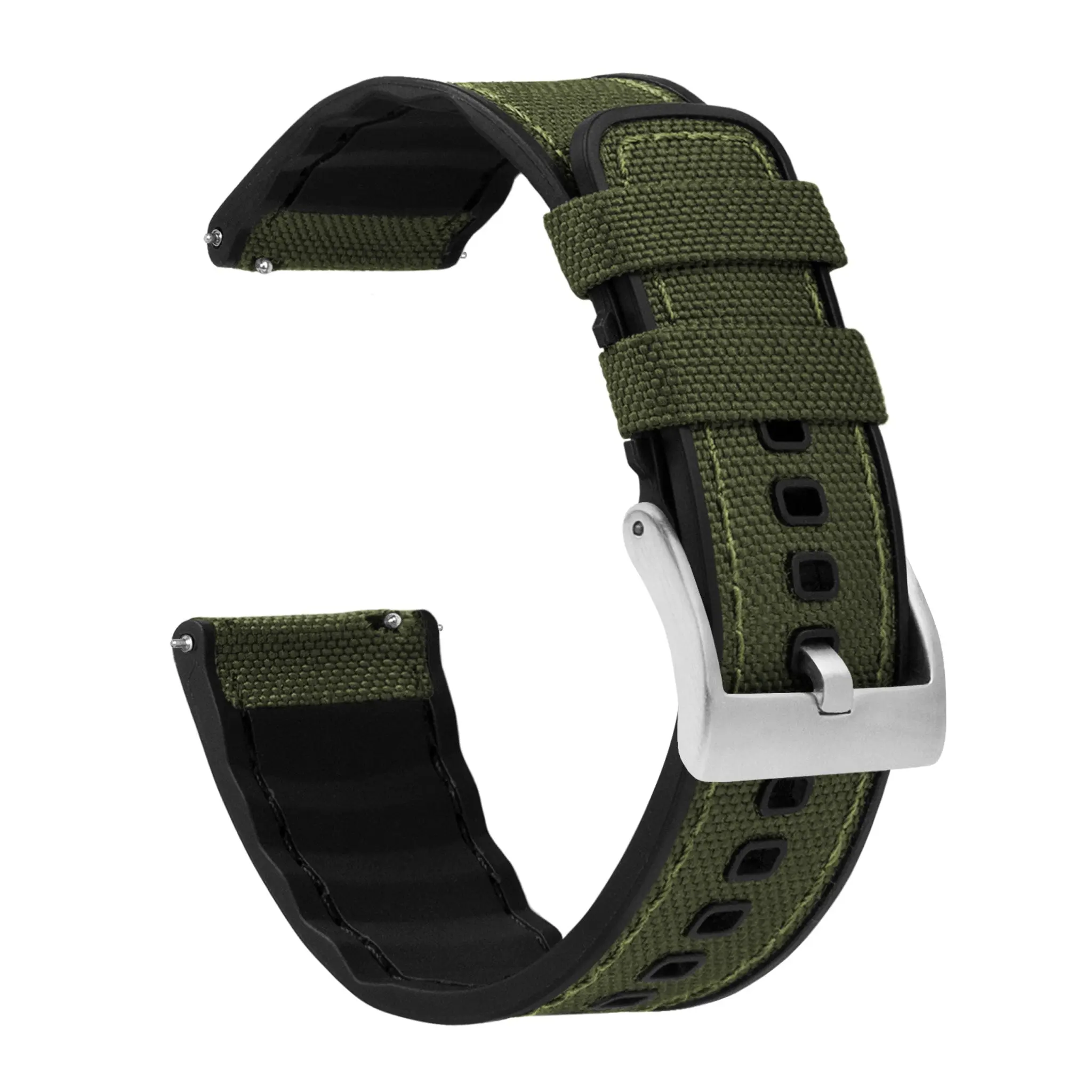 Amazfit GTR 4 & GTR 3 Pro Cordrua Fabric Silicone Hybrid Army Green Watch Band