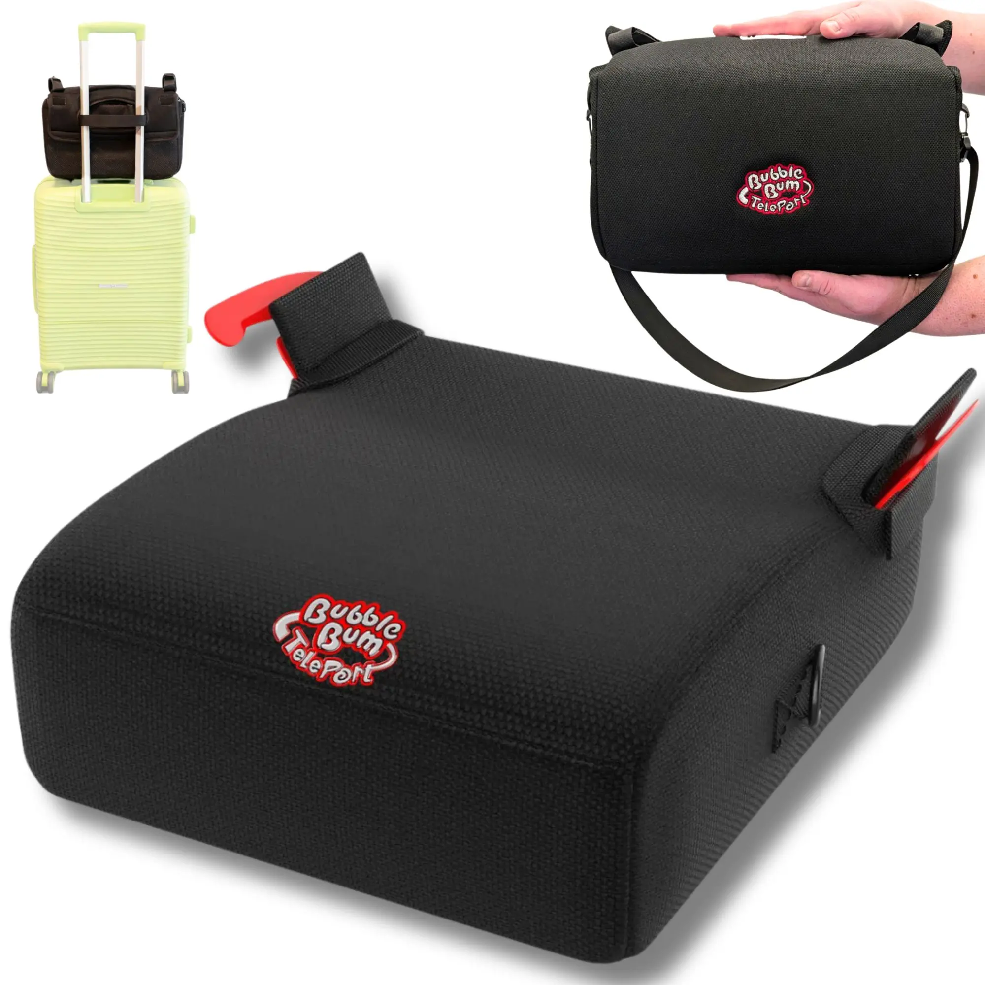 BubbleBum Teleport Backless Booster Car Seat, Kids Booster Seat for Car R129 Regulated, Telescopic Portable Carseat, Ideal for Everyday Use and Foldable for Travel, 5 Year Old + Child/Toddler - UK/EU