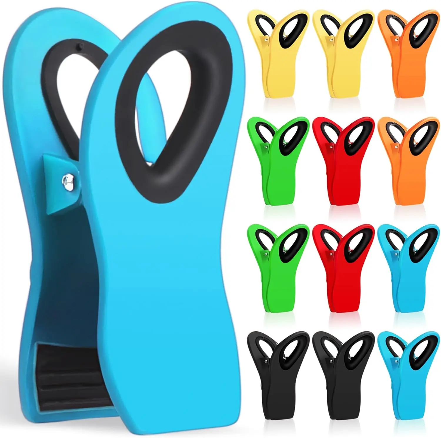12 Pack Chip Clips Bag Clips, Magnetic Bag Clip for Food Storage Heavy Duty, Plastic Food Clip for Chips, Snack, Kitchen, Refrigerator, Garden, Sewing, Fabric, Clothes Pins