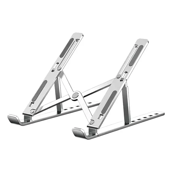 Ergonomic Adjustable Laptop Stand for Desk, Heavy-Duty Portable Notebook Holder for Posture Correction, Dual Foldable Computer Riser with Advanced Heat-Vent