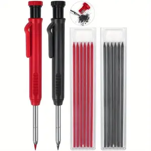 Mechanical Pencil Set, 2 Counts Mechanical Pencil with 12pcs Replacement Lead, Deep Hole Pencil Marker for Architect, Office Stationery & Supplies