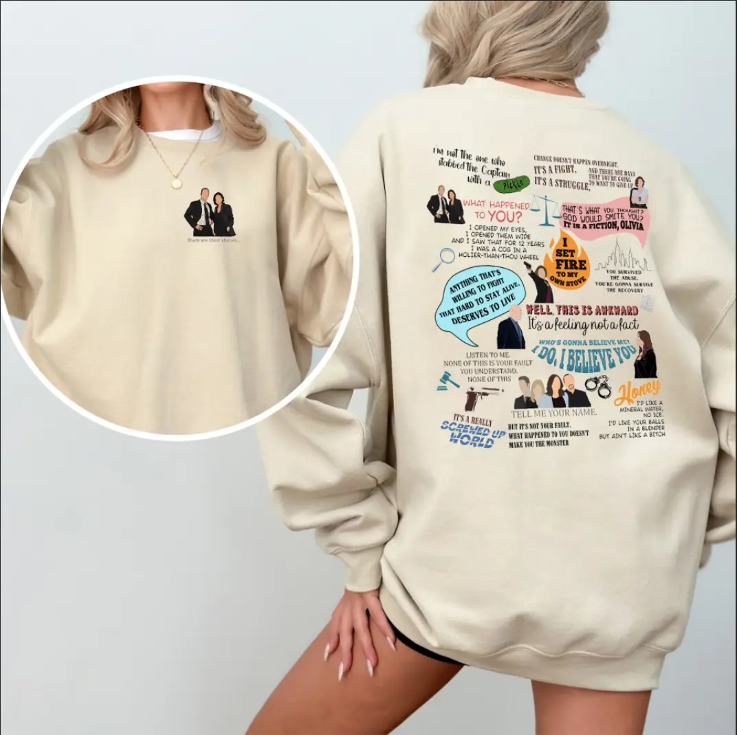 Law and order Quotes Sweatshirt, Elliot Stabler Shirt, Olivia Benson Shirt, Elliot And Olivia, SVU  Hoodie, 90s Movie shirt, Cotton Fit Womenswear